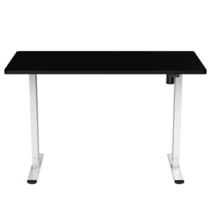 Qtech Height Adjustable Table 1400x700mm Black/Black Upgrade Your Workspace with the Qtech Height Adjustable Table: Work Smarter, Feel Better Introducing the Qtech Height Adjustable Table! It’s great for your health and helps you work better. You can change its height easily, so you can stand or sit whenever you want. This helps you feel less tired and more focused. Even kids can use it as a desk! It’s got cool features, too! You can set it to remember your favorite heights, and it stops if it bumps into anything while moving. And it’s safe, with features to protect it from overheating or moving strangely. It’s not just for offices—it’s perfect for gamers or anywhere you need a versatile table. It’s easy to use and doesn’t make much noise. Specifications: Size: 1400x700mm Height range: 73-118cm Weight capacity: 60kg Lift speed: 15mm/s Noise level: