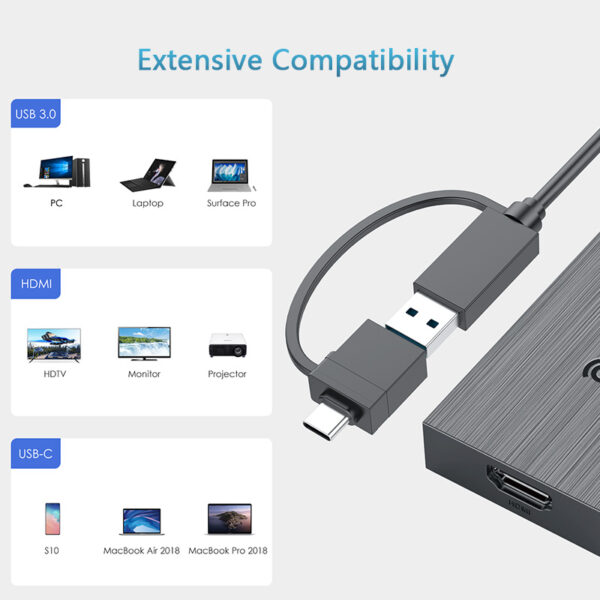 SB3.0/USB C TO 4K 1 HDMI DISPLAY ADAPTER