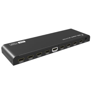1x8 HDMI™ Splitter, distributes 1 HDMI source to 8 displays, supports 4K@60Hz HDR, 3D, 4:4:4 color format, EDID support for optimal video and audio compatibility, ideal for retail, classrooms, and trade shows