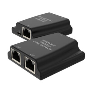 2-port portable Gigabit Ethernet LAN hub with 1000Mbps support for network expansion and wired connectivity